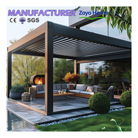 Pergola et pavillon bioclimatique en PVC pour jardin et balcon avec écran en verre, structure extérieure écologique pour la vente de jardin