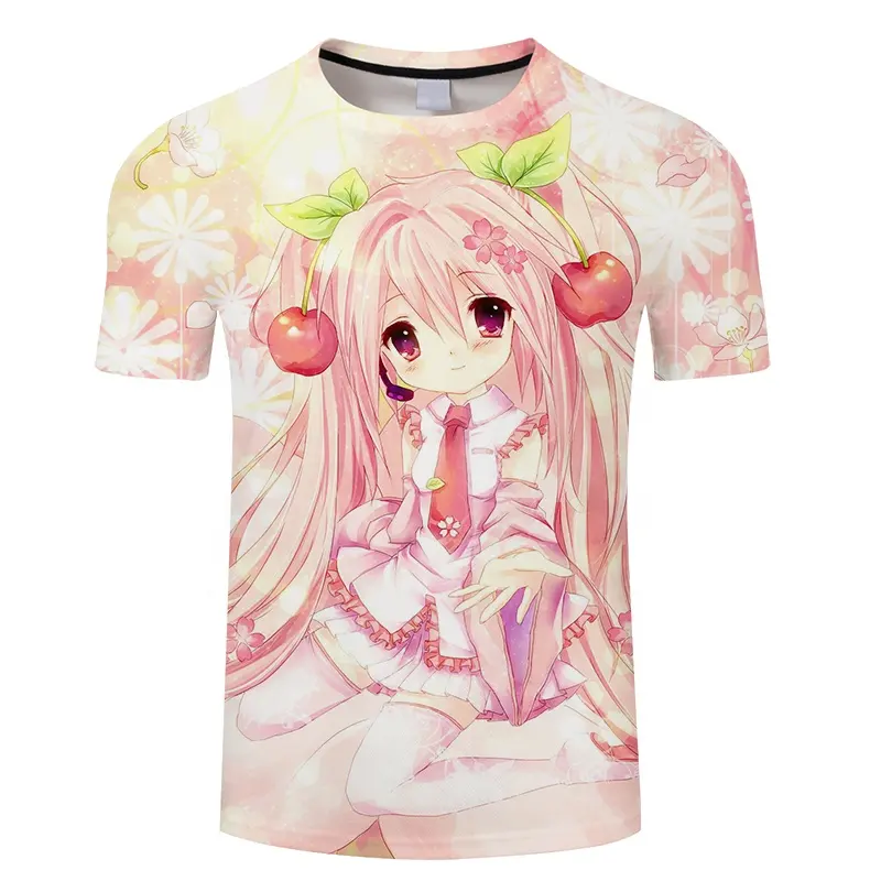 Fashion Summer Girls T Shirts clothing New Wear Anime Printed T-Shirt For Girl