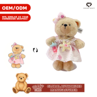 Série de robes de poupée mignonnes, taille personnalisée, robe rose adorable pour ours en peluche avec pendentif tasse à petites particules rouges