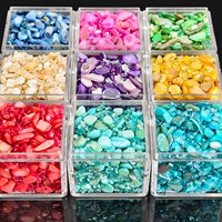 Ensemble de 9 couleurs de pierres concassées pour nail art DIY, décoration de fête, chaque nuance 5g, embellissements de manucure vibrants et élégants