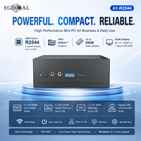 Mini PC EGLOBALLow Power AMD Ryzen R2544 4C 8T AI, Computación de Borde, Ventilador de Refrigeración, Mini Computadora, 2*DDR4, Gráficos Radeon, Micro NUC PC