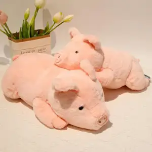 Los juguetes de peluche de animales de granja suaves realistas más vendidos, almohadas de cerdo de peluche