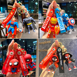 QYS New Superhero Cartoon Keychain Car Pendant Cute <b>Backpack</b> Decoration Soft PVC Keyring Gift - Product Image 4