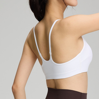 Soutien-gorge de sport simple avec logo personnalisé, coussinets amovibles, respirant, séchage rapide, sous-vêtements respirants, bretelles en nylon de couleur unie