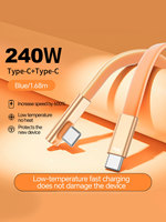 Câble de charge rapide 100W Type-C avec gaine tressée en silicone souple pour iPhone 15/16/17 Pro Max