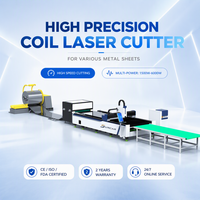 Machine de découpe laser à fibre à bobine CNC, ligne d'emboutissage automatique pour acier au carbone, acier inoxydable, aluminium 3KW 6KW