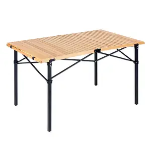 AMOYCN 새로운 디자인 야외 접이식 테이블 너도밤 나무 탑 스틸 튜브 테이블 캠프 피크닉