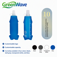 Bouteille d'eau de sport en TPU personnalisée avec logo, gourde souple pour marathon, 500 ml/250 ml, gourde pliable pour course à pied, randonnée