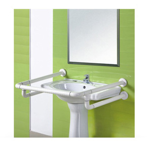 Barras de apoyo para lavabo, ABS blanco, montaje en pared, soporte de seguridad antideslizante para uso en lavabos de baño para personas mayores - Product Image 1