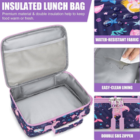 OEM ODM Violet Boîte à lunch promotionnelle hermétique de 41oz à 4 compartiments pour enfants de la nouvelle école avec cuillère et fourchette pour filles