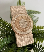 Nouvelle ceinture personnalisée d'été pour femme, en rotin tressé avec boucle en alliage, en corde de coton tressée, élastique pour filles, en paille PP