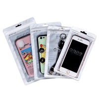 Nouveau style approvisionnement d'usine oem blanc zip opp sac ziplock emballage étui de téléphone sac en plastique transparent avec trou de suspension