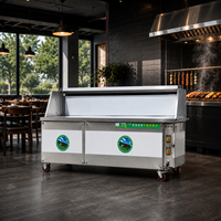 Machine à barbecue sans fumée professionnelle avec filtration multi-étapes et roues silencieuses