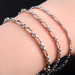Bracelet long en acier inoxydable pour femmes, bracelet de cheville pour filles, couleur argent, accessoires de fabrication de bijoux - Product Image 3