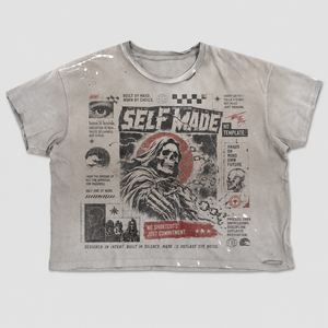 Camiseta Corta Personalizada de Algodón Pesado de 300GSM con Lavado Ácido, Estilo Oversize y Gráfico de Pedrería para Hombre - Product Image 2