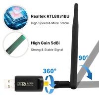 Adaptador WiFi 6 RTL8831BU sin Controlador, Dongle USB 2.0, Tarjeta de Red Inalámbrica AX de Doble Banda de 900 Mbps para PC, Computadora de Escritorio y Portátil
