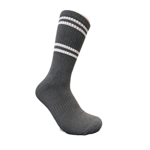 Chaussettes de sport mi-mollet classiques à double rayure avec logo brodé personnalisé, en coton respirant et doux, pour <span class=keywords><strong>la</strong></span> course et l'entraînement - Product Image 3