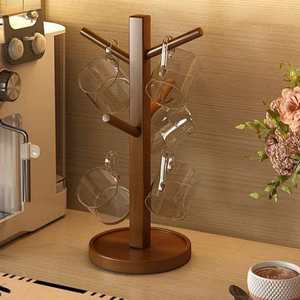 Porte-gobelets en bois massif personnalisable pour l'entrée, y compris des petits porte-gobelets en bois pour gobelets à eau, tasses à café. - Product Image 3