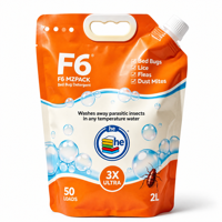 Pochette souple personnalisée de 2 L avec bec verseur et poignée pour détergent liquide, savon et produits chimiques ménagers