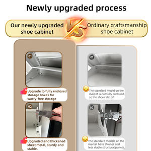 Meuble à chaussures rabattable de style vintage avec motif chat mignon, peinture écologique, pour couloir - Product Image 6