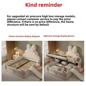 Lettino Montessori di Alta Gamma, Doppio, Moderno, in Legno Massello, con Forma di Animale Carina, Multifunzionale con Contenitore e Trapuntatura, per Neonati - Product Image 4