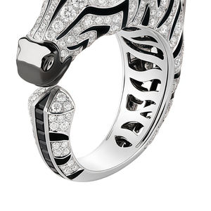 MUSHAN fabbrica di gioielli di lusso di marca Designer 925 anelli in argento Sterling diamanti ad alto tenore di carbonio Zebra nero smalto gioielli anello raffinato - Product Image 3