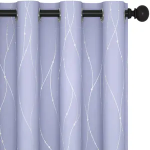 Modern Nordic Purple Geometric Printed Blackout Curtain Cloth Living Room Bedroom Polyester Window Curtains