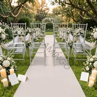 Chaise Chiavari transparente pour mariage, chaise de restaurant transparente Bjflamingo, chaise empilable en résine acrylique pour hôtel, location pour événements et fêtes