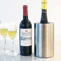 Seau à vin isotherme portable réutilisable en acier inoxydable à double paroi de 1,6 L pour refroidisseur et seau à glace