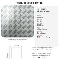 Carte de visite NFC en PVC laminé en gros, mini-étiquette NTAG213 étanche, lecture/écriture, pour avis 5 étoiles sur restaurant, café, ou comme marqueur de table