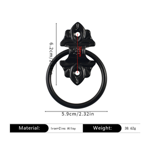 Tek Delikli Çinko Alaşımlı Çekme Halkası ve Topuz Siyah Dolap Kapı Kolu, Modern Daire ve Alışveriş Merkezi Mobilyaları için - Product Image 3