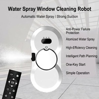 Robot limpiador de ventanas inteligente - Almohadillas giratorias dobles, pulverización automática de agua, tracción por orugas,