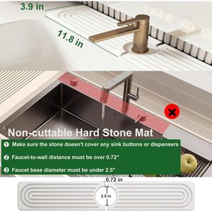 MD Diatomite Stone Faucet <b>Mat</b> Quick Dry Bathroom <b>Sink</b> <b>Protectors</b> Modern Design 5 Year Kitchen Accessories - Product Image 4