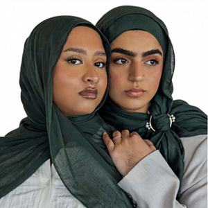 Châle long uni en modal léger 2025 pour femmes musulmanes, personnalisable, double couture, toutes saisons, double bord, réversible - Product Image 3