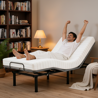 Lit électrique réglable haut de gamme à double moteur, inclinable et pliable, avec contrôle indépendant de la tête et des pieds, pour chambre moderne
