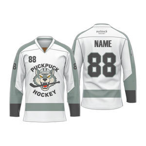 Maillot de hockey sur glace personnalisé, uniforme entièrement imprimé par sublimation, respirant, léger, logo personnalisé, nom, numéro, entraînement pour hommes et jeunes - Product Image 5