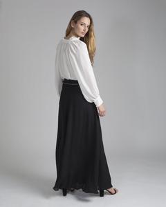 Femmes À Manches Longues <span class=keywords><strong>Blouse</strong></span> Blanche Georgette En Soie - Product Image 5