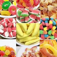 Fabricants OEM de bonbons de Noël en gros – Assortiment de bonbons gélifiés moelleux, acidulés et sucrés, aux saveurs de fruits variées, faibles en sucre, en forme d'anneaux et d'ours