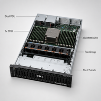Serveur en rack 2U R760XS, 2x Silver 4410Y 24 cœurs, 32 Go de RAM, 2x 2 To RAID1, serveur d'entreprise