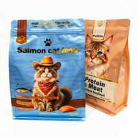 Sachet d'emballage personnalisé haut de gamme en BOPP 150g 250g, haute barrière, souple, anti-UV, à fond plat, de qualité alimentaire pour aliments pour animaux (chiens et chats), avec fermeture éclair réutilisable