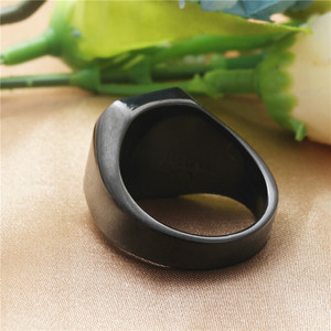 Men's <b>Black</b> <b>Titanium</b> Steel <b>Ring</b> With Red Square Stone Bezel Setting Casual Geometric Jewelry 240102 - Product Image 3
