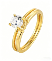 QX Best-seller personnalisé en argent sterling 925 |   Bagues de fiançailles en moissanite plaquées or 14 carats, argent sterling avec certification GRA