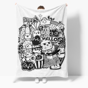 Couverture à Dessiner - C'est une couverture cadeau qui aide à soulager le stress et convient pour la relaxation et le divertissement DIY (dessin animé) - Product Image 1