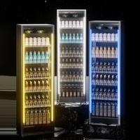 Réfrigérateur commercial avec écran LCD, simple ou double, 2 ou 3 portes vitrées, mini-congélateur, vitrine réfrigérée avec porte transparente pour boissons