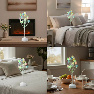 Árbol de Huevos de Pascua para Mesa, Decoraciones de Árbol de Perlas con Huevos Colgantes y Luces de Cadena para Decoración de Hogar, Fiestas, Bodas y Días Festivos - Product Image 6