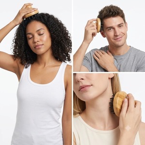 <span class=keywords><strong>Cepillo</strong></span> de Silicona y Bambú para Champú y Cuerpo, Masajeador de Cuero Cabelludo para el Crecimiento del Cabello, Exfoliante y Anticaspa, <span class=keywords><strong>Cepillo</strong></span> de Silicona Suave - Product Image 5