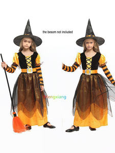 Bonitos disfraces de <span class=keywords><strong>bruja</strong></span> para niñas de Halloween con sombrero, traje de fiesta elegante, disfraz de Hada, murciélago de calabaza, conjunto de disfraz de princesa para niñas - Product Image 5