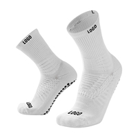 Chaussettes de sport pour hommes avec logo personnalisé, blanches, élégantes, pour athlètes, antidérapantes, respirantes, pour jeunes, chaussettes de football antidérapantes