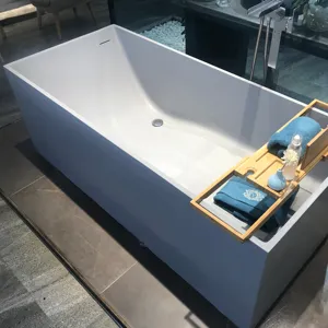 范温浴室灰色独立式独立浴缸浴缸亚克力固体表面浴缸浴缸酒店