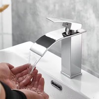 Robinet moderne monotrou à commande tactile en acier inoxydable avec cartouche céramique pour lavabo de salle de bain et comptoir de toilettes